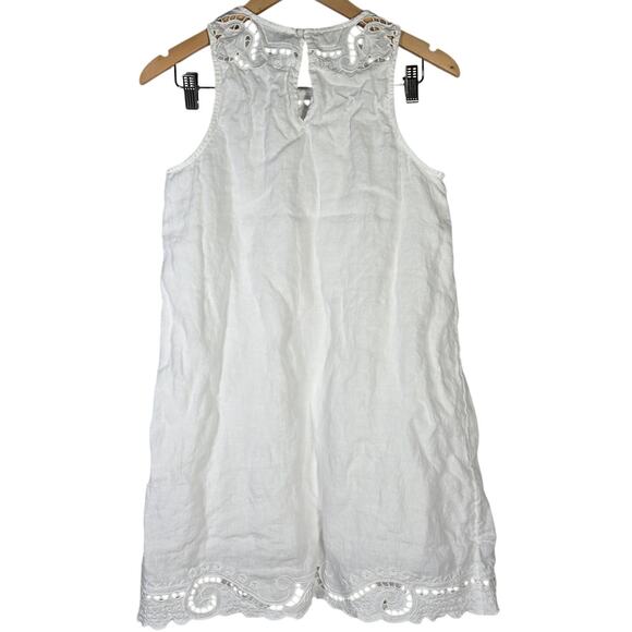 J. Crew Maxine eyelet shift dress in linen‎ White S CA707 - Picture 2 of 8